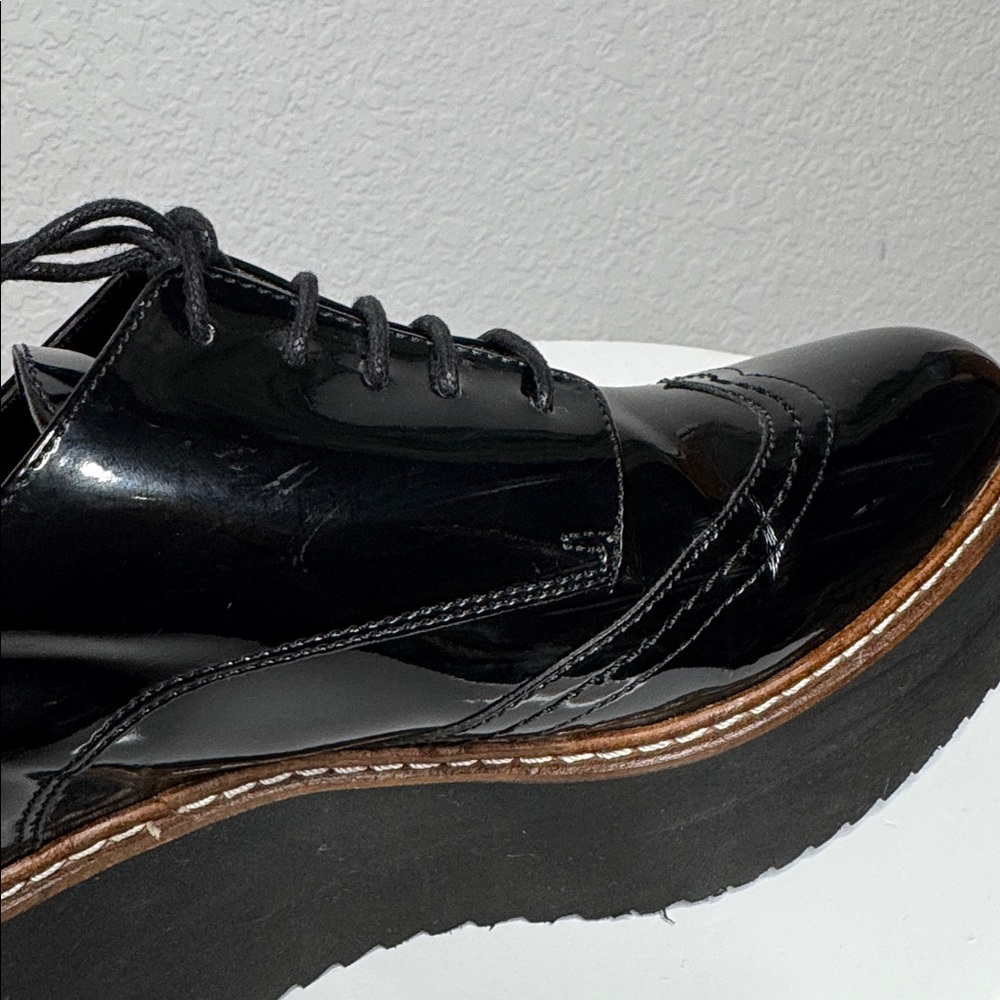 SHELLYS LONDON TOMMY BLACK PATENT PLATFORM OXFORDS - Picture 14 of 15